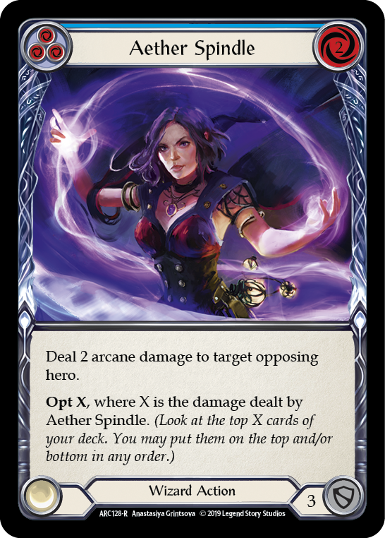 Aether Spindle (Blue) [ARC128-R] (Arcane Rising)  1st Edition Normal | Boutique FDB TCG