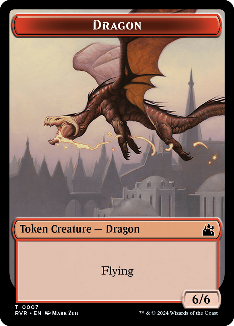 Spirit (0018) // Dragon Double-Sided Token [Ravnica Remastered Tokens] | Boutique FDB TCG