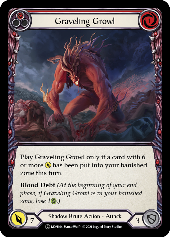 Graveling Growl (Red) [U-MON144] (Monarch Unlimited)  Unlimited Normal | Boutique FDB TCG