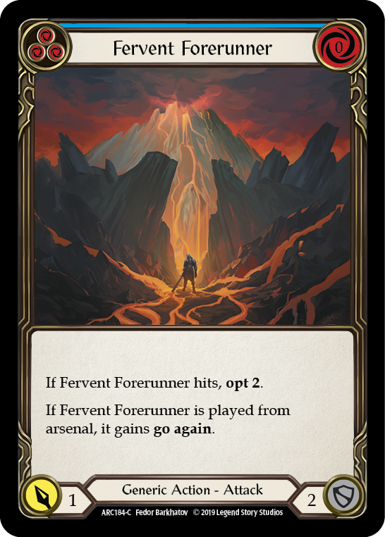 Fervent Forerunner (Blue) [ARC184-C] (Arcane Rising)  1st Edition Rainbow Foil | Boutique FDB TCG