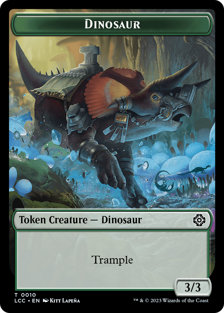 Dinosaur Beast // Dinosaur Double-Sided Token [The Lost Caverns of Ixalan Commander Tokens] | Boutique FDB TCG