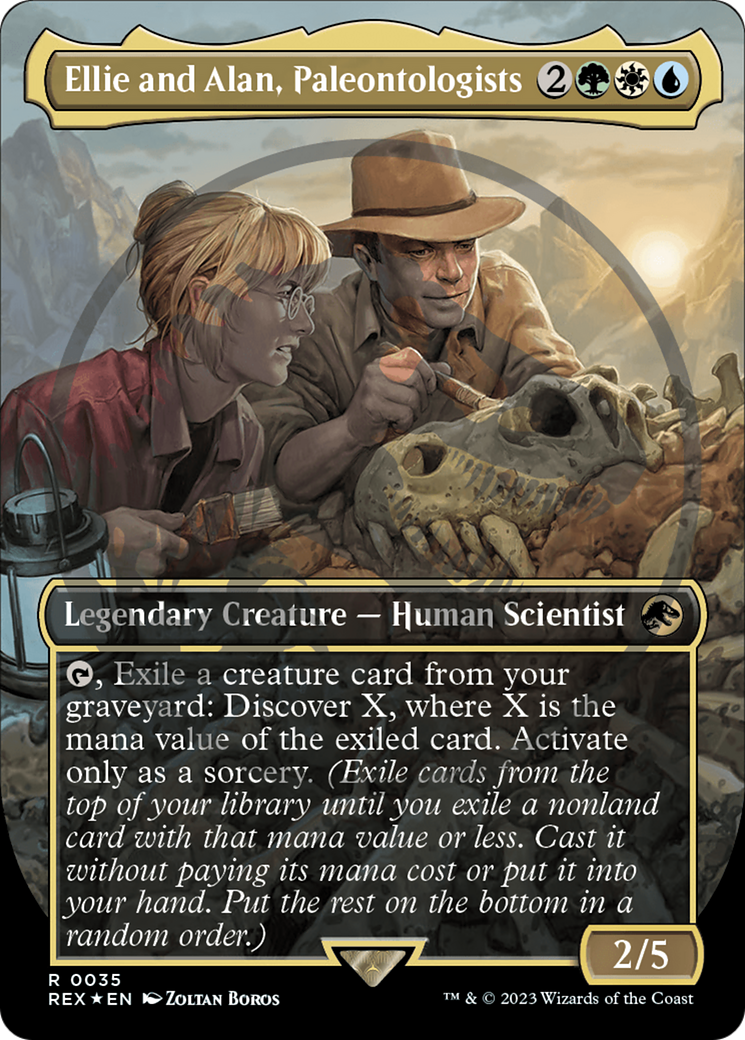 Ellie and Alan, Paleontologists Emblem (Borderless) [Jurassic World Collection Tokens] | Boutique FDB TCG