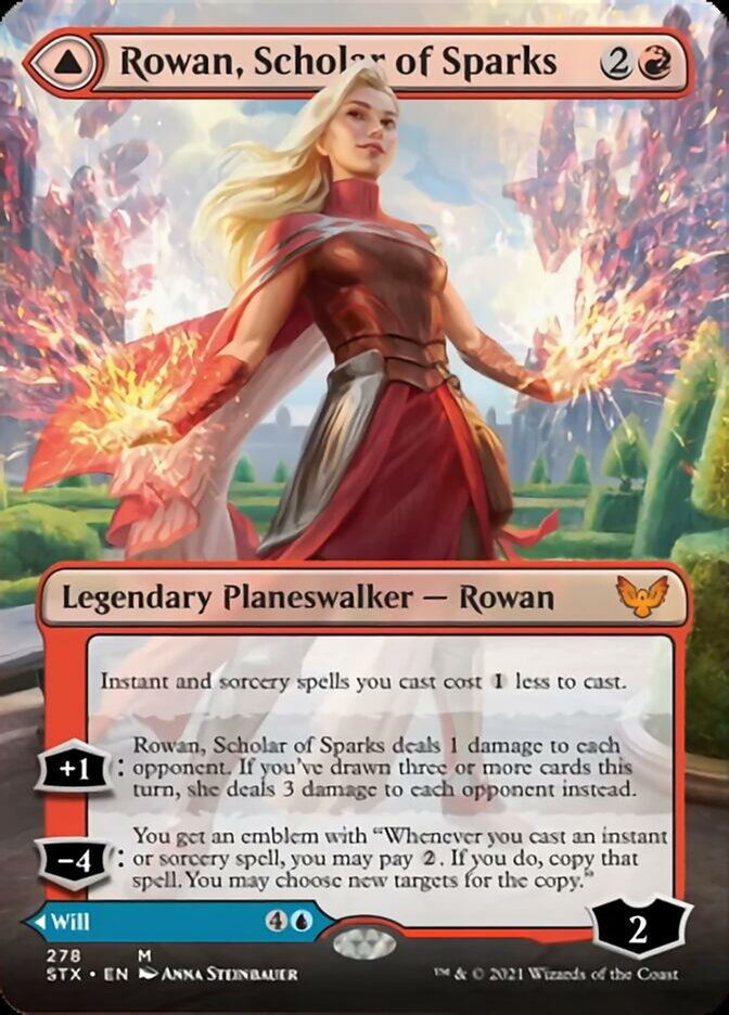 Rowan, Scholar of Sparks // Will, Scholar of Frost (Borderless) [Strixhaven: School of Mages] | Boutique FDB TCG