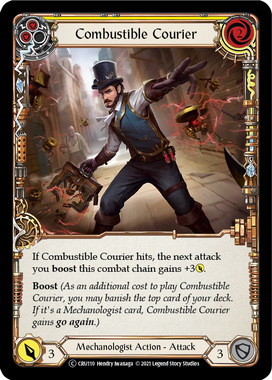 Combustible Courier (Yellow) [U-CRU110] (Crucible of War Unlimited)  Unlimited Normal | Boutique FDB TCG