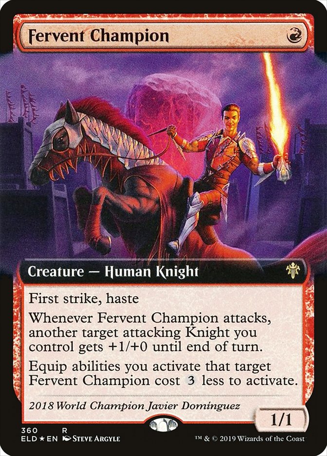 Fervent Champion (Extended Art) [Throne of Eldraine] | Boutique FDB TCG