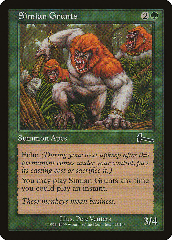 Simian Grunts [Urza's Legacy] | Boutique FDB TCG