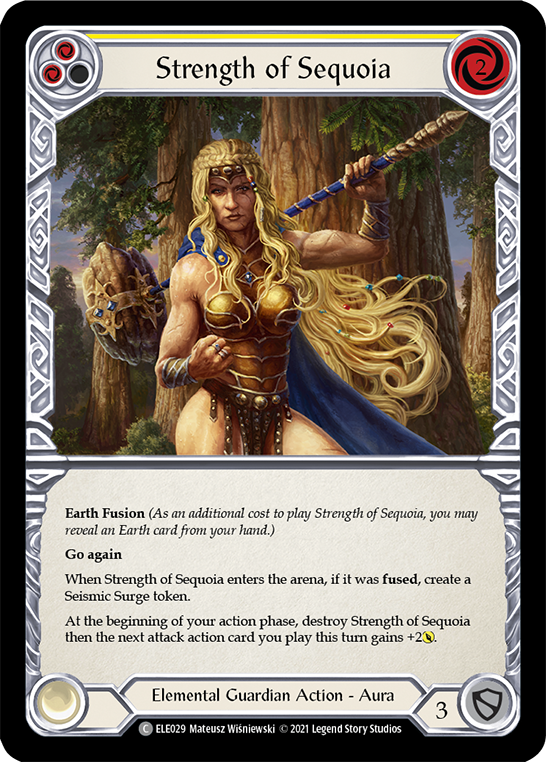 Strength of Sequoia (Yellow) [ELE029] (Tales of Aria)  1st Edition Normal | Boutique FDB TCG