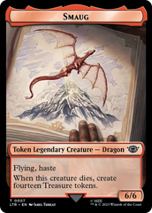 Smaug // Food (0022) Double-Sided Token (Surge Foil) [The Lord of the Rings: Tales of Middle-Earth Tokens] | Boutique FDB TCG