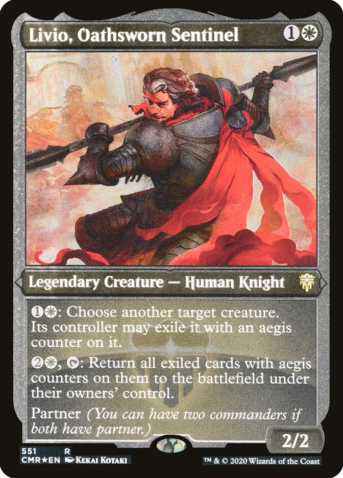Livio, Oathsworn Sentinel (Etched) [Commander Legends] | Boutique FDB TCG