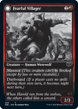 Fearful Villager // Fearsome Werewolf [Innistrad: Double Feature] | Boutique FDB TCG