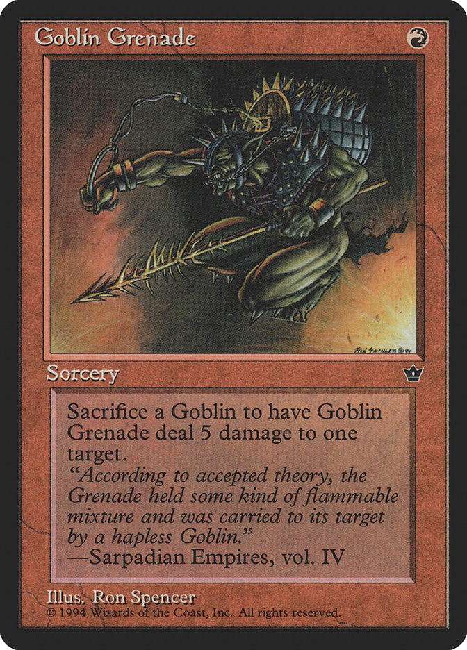 Goblin Grenade (Ron Spencer) [Fallen Empires] | Boutique FDB TCG