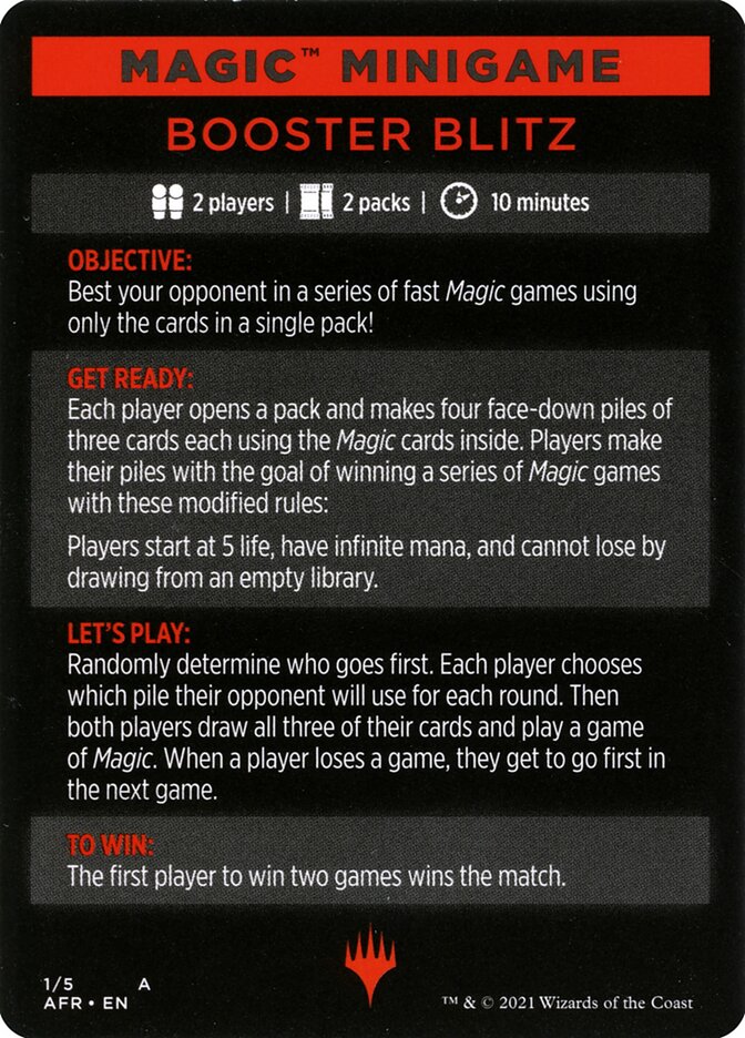 Booster Blitz (Magic Minigame) [Innistrad: Midnight Hunt Minigame] | Boutique FDB TCG