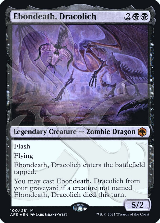 Ebondeath, Dracolich (Ampersand Promo) [Dungeons & Dragons: Adventures in the Forgotten Realms Promos] | Boutique FDB TCG