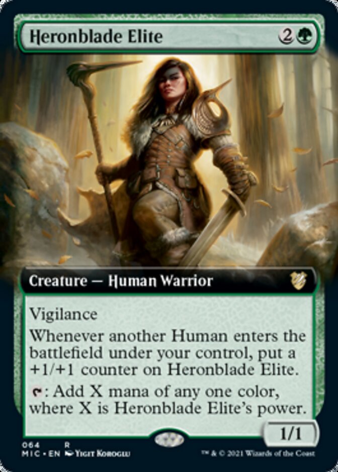 Heronblade Elite (Extended Art) [Innistrad: Midnight Hunt Commander] | Boutique FDB TCG