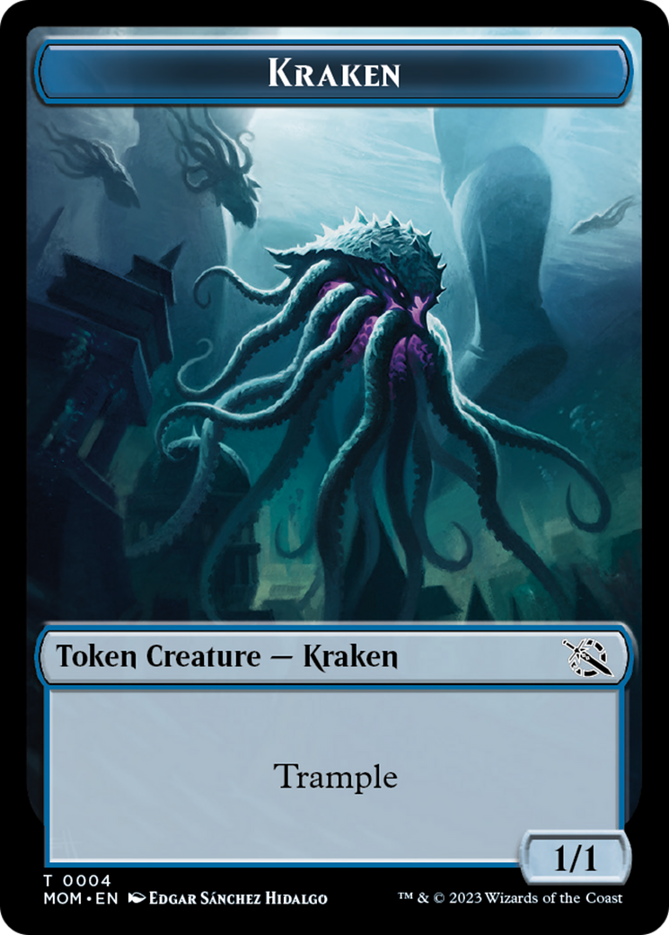 Monk // Kraken Double-Sided Token [March of the Machine Tokens] | Boutique FDB TCG