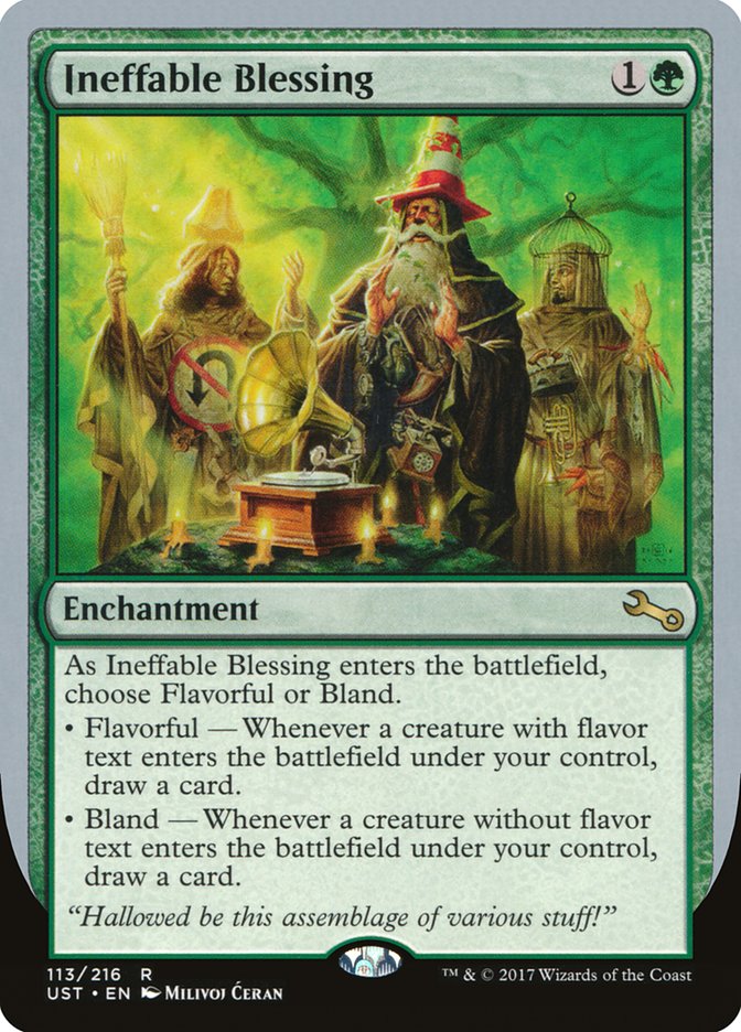 Ineffable Blessing ("choose Flavorful or Bland") [Unstable] | Boutique FDB TCG