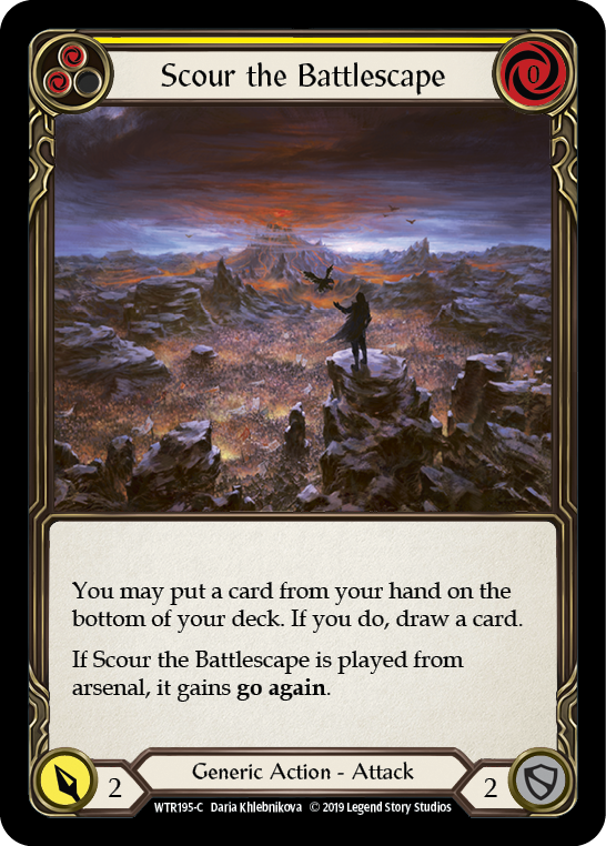 Scour the Battlescape (Yellow) [WTR195-C] (Welcome to Rathe)  Alpha Print Rainbow Foil | Boutique FDB TCG