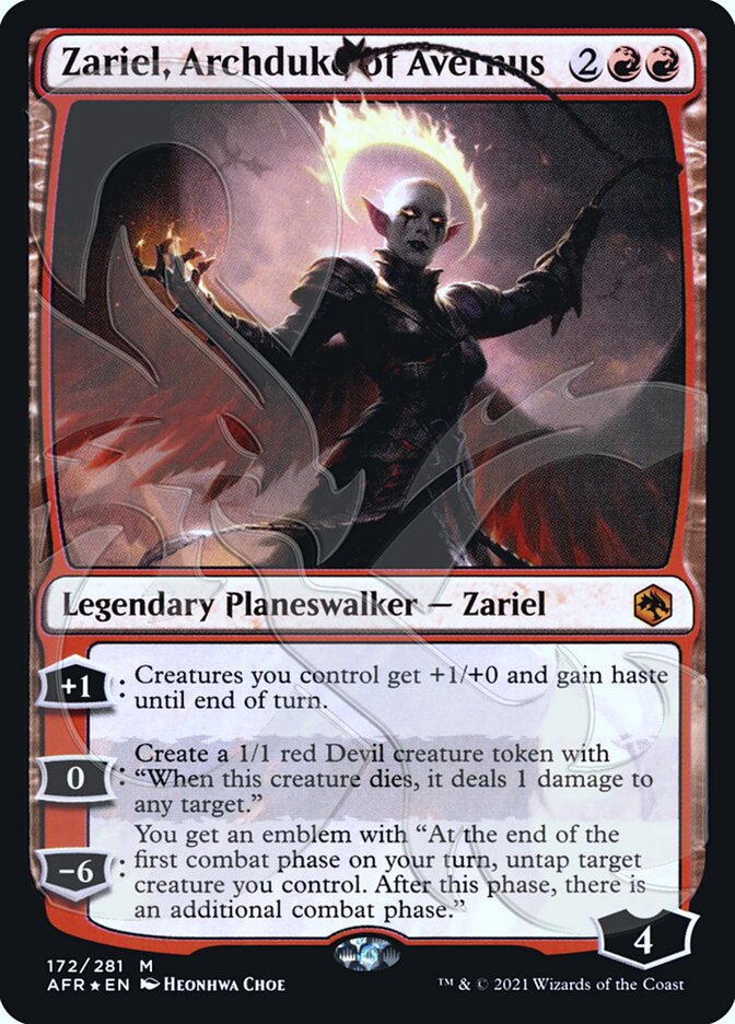 Zariel, Archduke of Avernus (Ampersand Promo) [Dungeons & Dragons: Adventures in the Forgotten Realms Promos] | Boutique FDB TCG