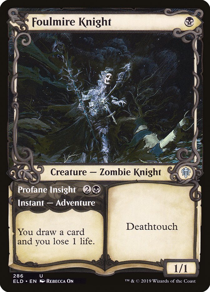 Foulmire Knight // Profane Insight (Showcase) [Throne of Eldraine] | Boutique FDB TCG