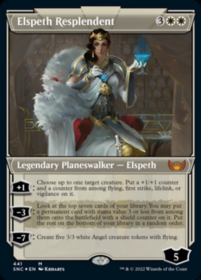 Elspeth Resplendent (Showcase Art Deco Foil Etched) [Streets of New Capenna] | Boutique FDB TCG