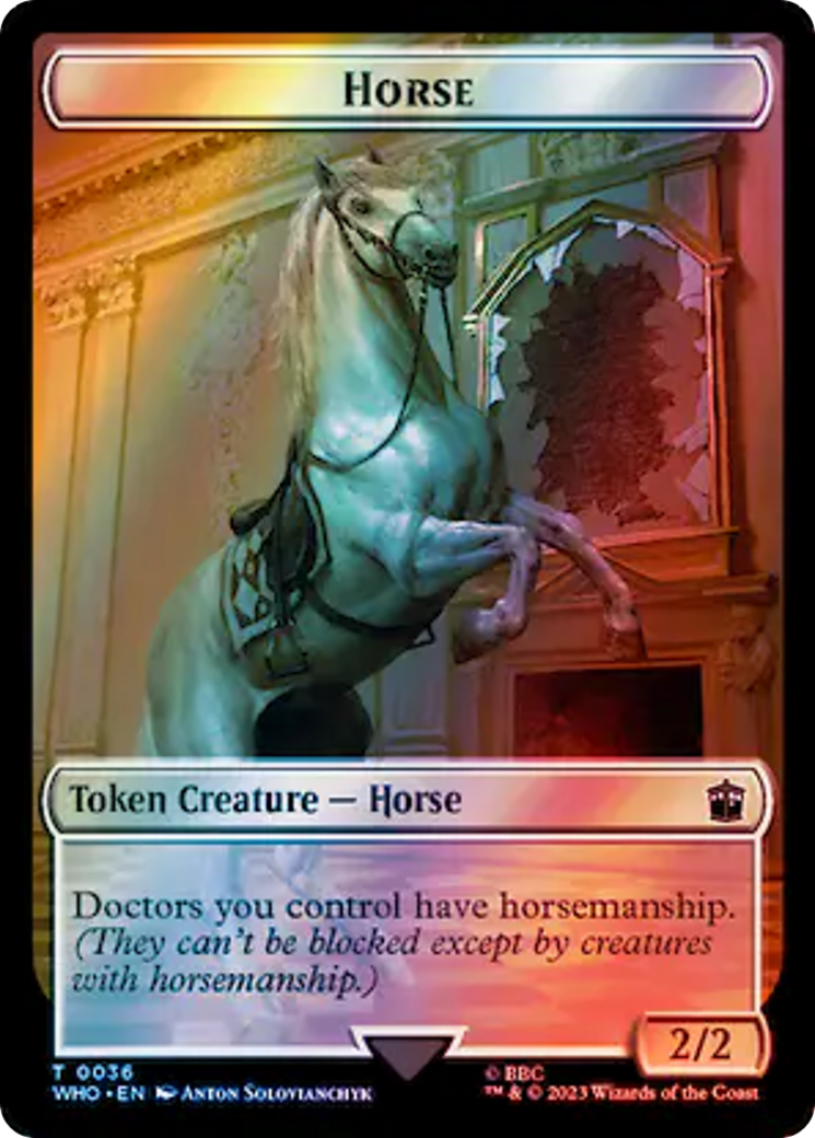 Horse // Food (0057) Double-Sided Token (Surge Foil) [Doctor Who Tokens] | Boutique FDB TCG