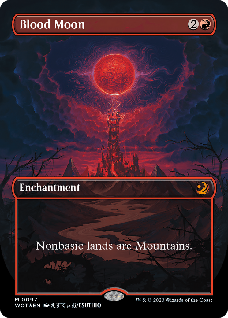 Blood Moon (Anime Borderless) (Confetti Foil) [Wilds of Eldraine: Enchanting Tales] | Boutique FDB TCG