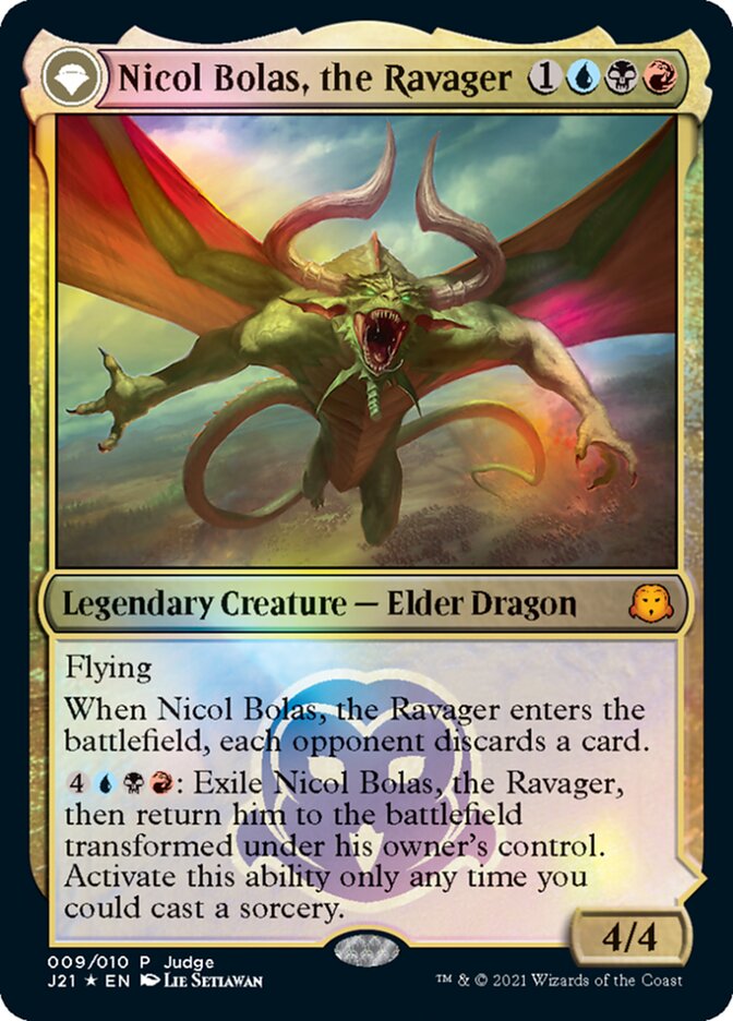 Nicol Bolas, the Ravager // Nicol Bolas, the Arisen [Judge Gift Cards 2021] | Boutique FDB TCG