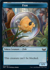 Fish // Rhino Warrior Double-Sided Token [Streets of New Capenna Tokens] | Boutique FDB TCG