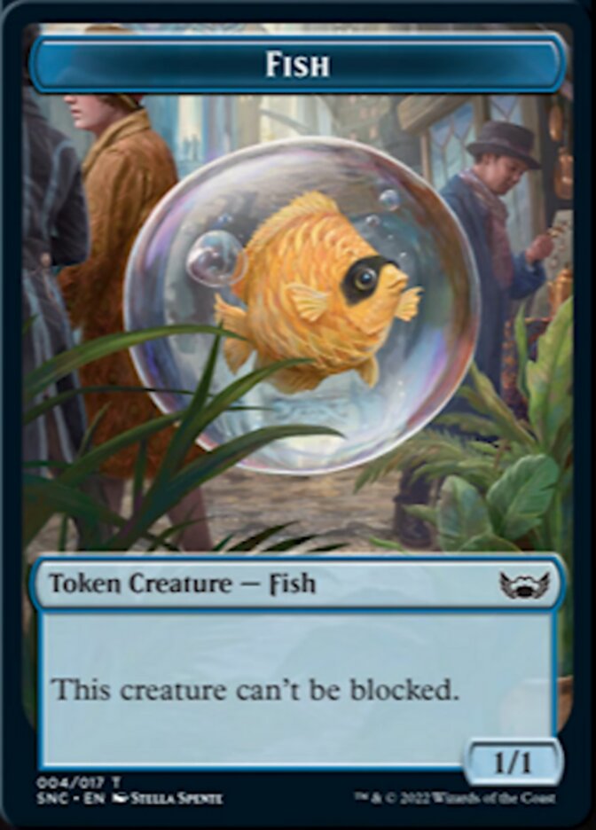 Clue // Fish Double-Sided Token [Streets of New Capenna Commander Tokens] | Boutique FDB TCG