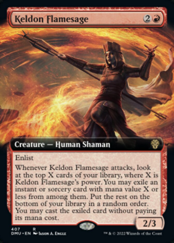 Keldon Flamesage (Extended Art) [Dominaria United] | Boutique FDB TCG