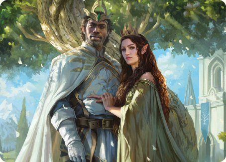 Aragorn and Arwen, Wed Art Card [The Lord of the Rings: Tales of Middle-earth Art Series] | Boutique FDB TCG