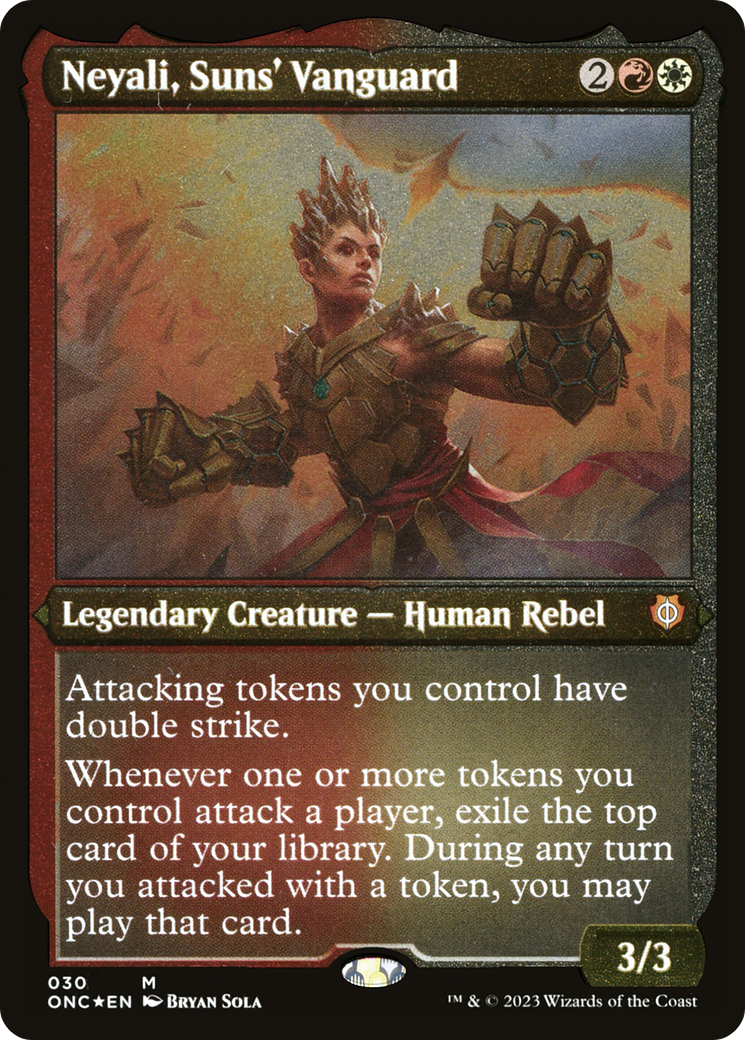 Neyali, Suns' Vanguard (Foil Etched) (Display Commander) [Phyrexia: All Will Be One Commander] | Boutique FDB TCG