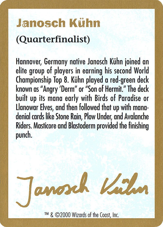 Janosch Kuhn Bio (2000) [World Championship Decks 2000] | Boutique FDB TCG