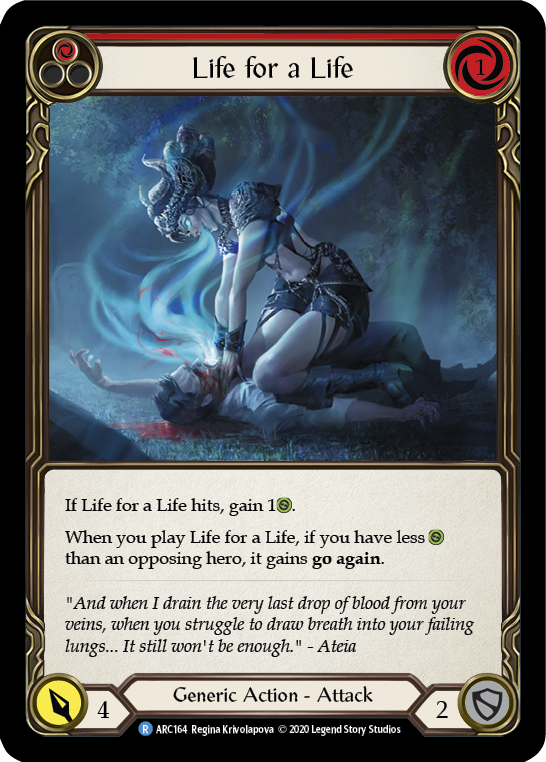 Life for a Life (Red) [U-ARC164] (Arcane Rising Unlimited)  Unlimited Rainbow Foil | Boutique FDB TCG