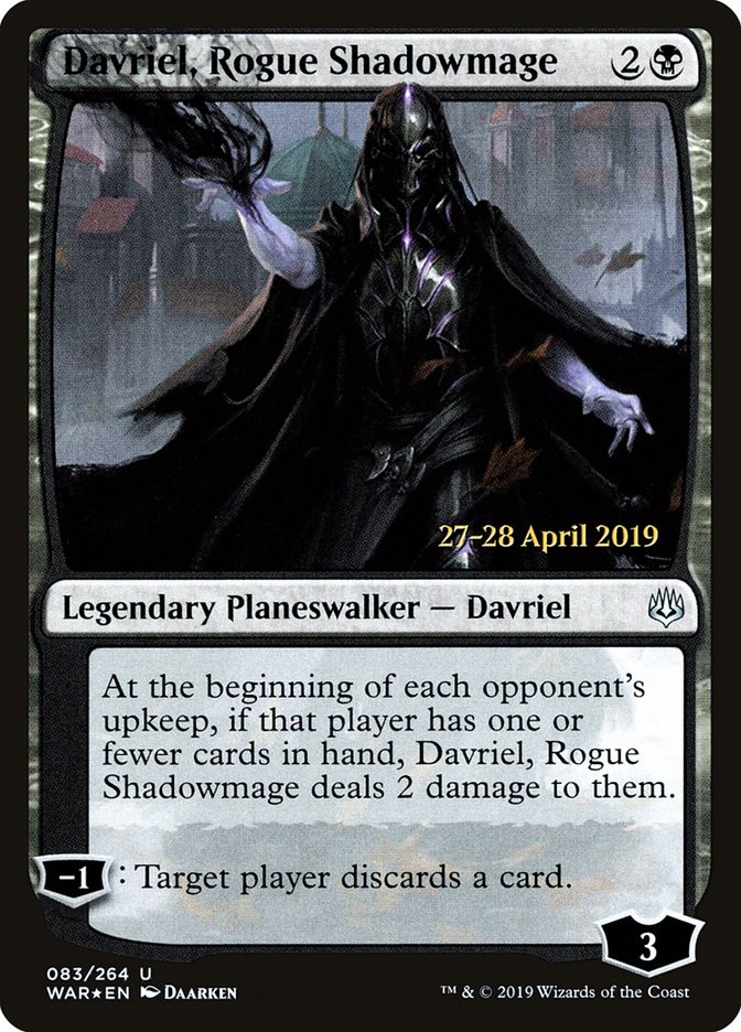 Davriel, Rogue Shadowmage [War of the Spark Prerelease Promos] | Boutique FDB TCG