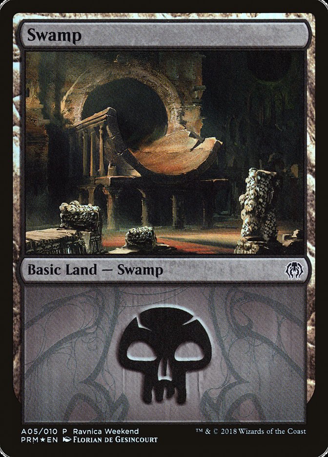 Swamp (A05) [Ravnica Allegiance Ravnica Weekend] | Boutique FDB TCG