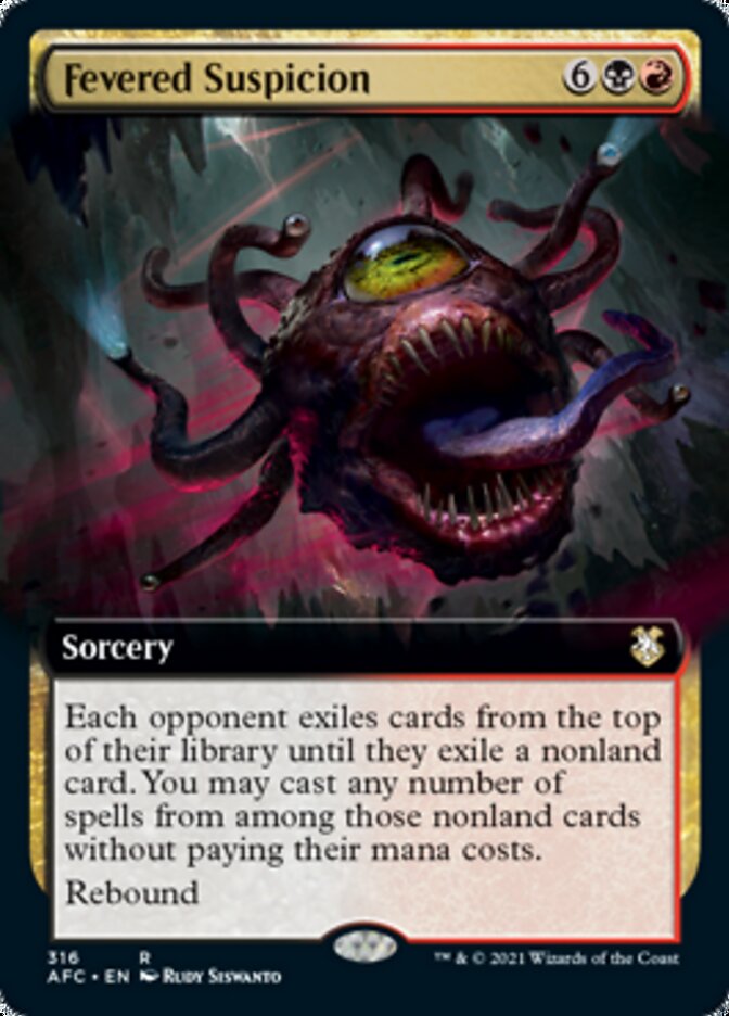 Fevered Suspicion (Extended Art) [Dungeons & Dragons: Adventures in the Forgotten Realms Commander] | Boutique FDB TCG