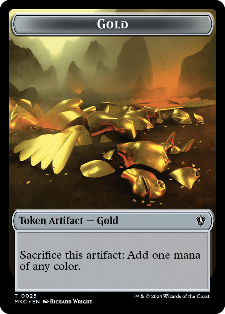 Gold // Treasure Double-Sided Token [Murders at Karlov Manor Commander Tokens] | Boutique FDB TCG