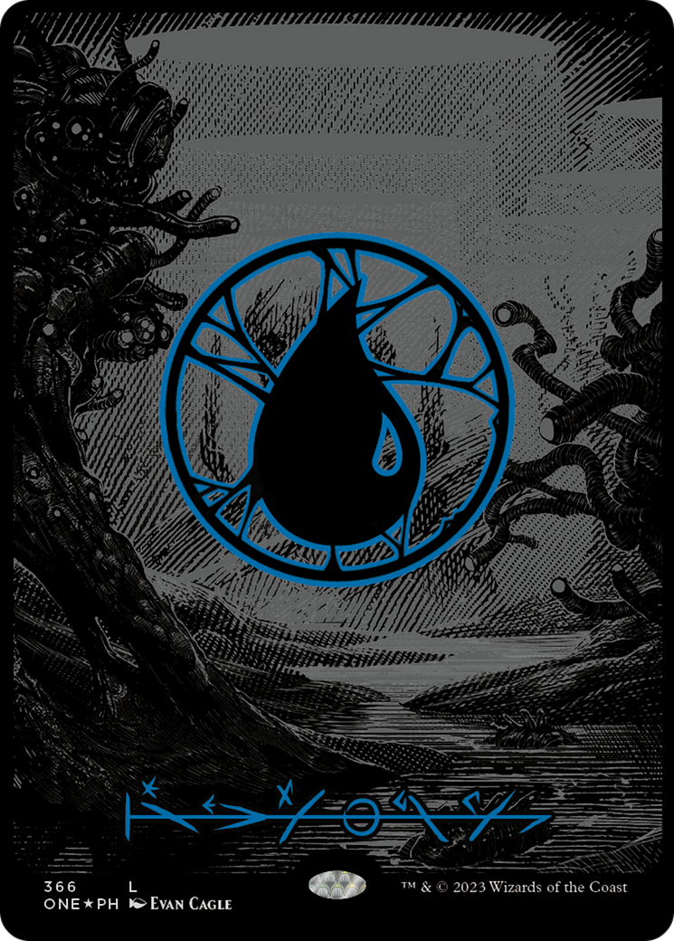 Island (366) (Oil Slick Raised Foil) [Phyrexia: All Will Be One] | Boutique FDB TCG