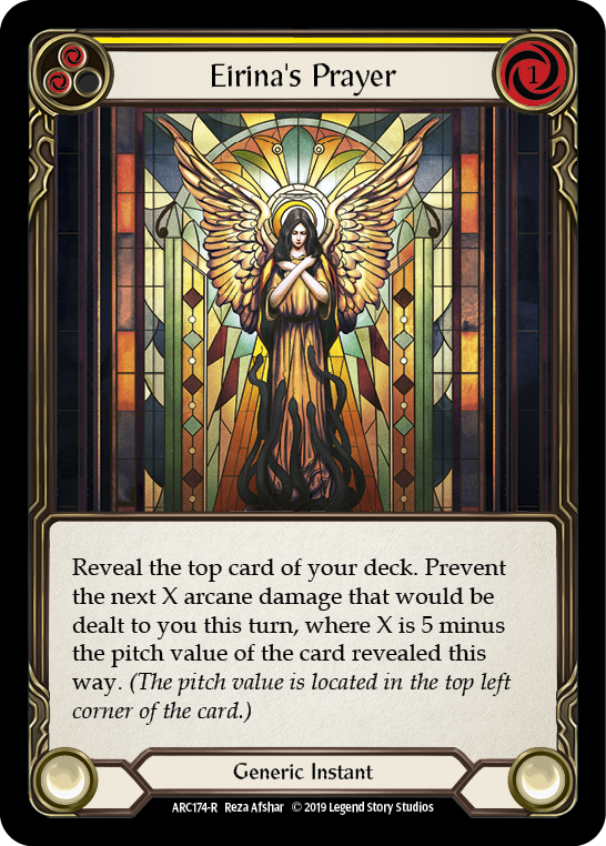 Eirina's Prayer (Yellow) [ARC174-R] (Arcane Rising)  1st Edition Normal | Boutique FDB TCG