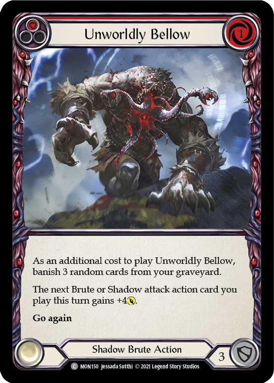 Unworldly Bellow (Red) [MON150-RF] (Monarch)  1st Edition Rainbow Foil | Boutique FDB TCG