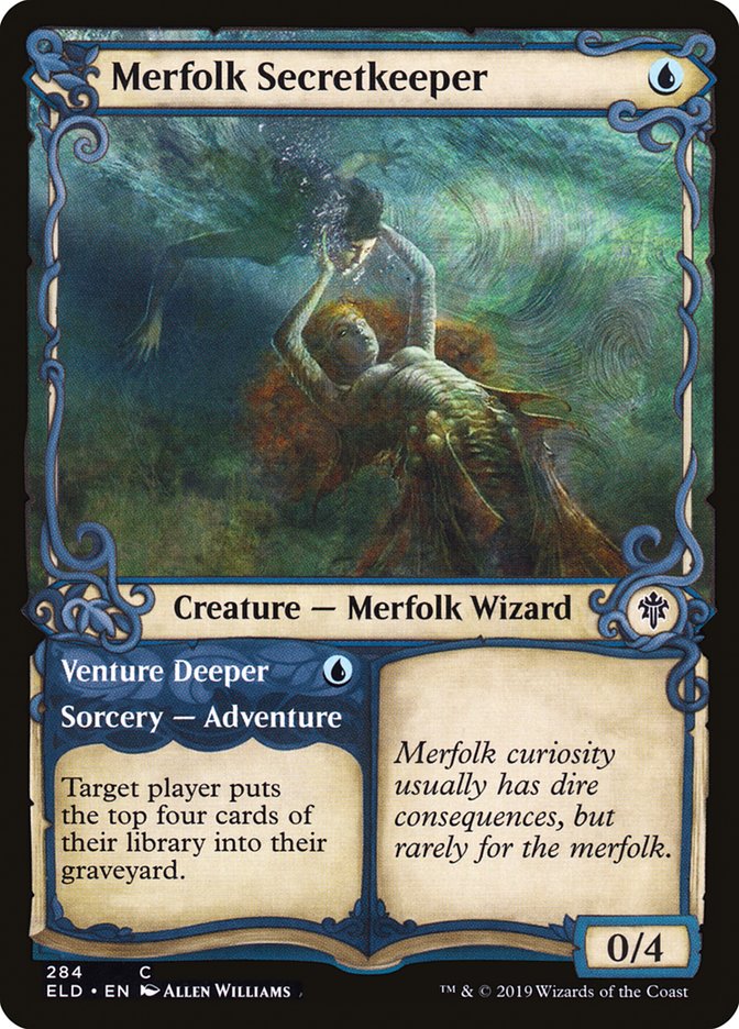 Merfolk Secretkeeper // Venture Deeper (Showcase) [Throne of Eldraine] | Boutique FDB TCG