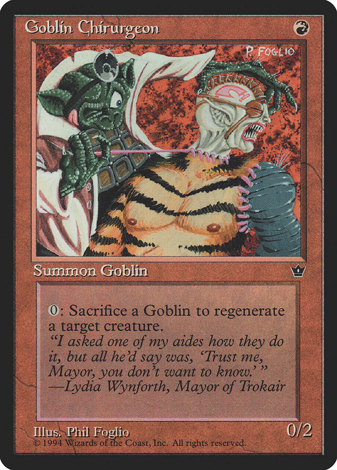 Goblin Chirurgeon (Phil Foglio) [Fallen Empires] | Boutique FDB TCG