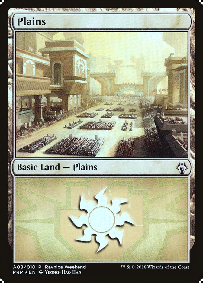 Plains (A08) [Ravnica Allegiance Ravnica Weekend] | Boutique FDB TCG