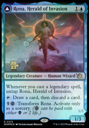 Rona, Herald of Invasion // Rona, Tolarian Obliterator [March of the Machine Prerelease Promos] | Boutique FDB TCG