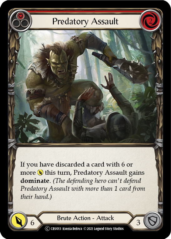 Predatory Assault (Red) [U-CRU013] (Crucible of War Unlimited)  Unlimited Normal | Boutique FDB TCG