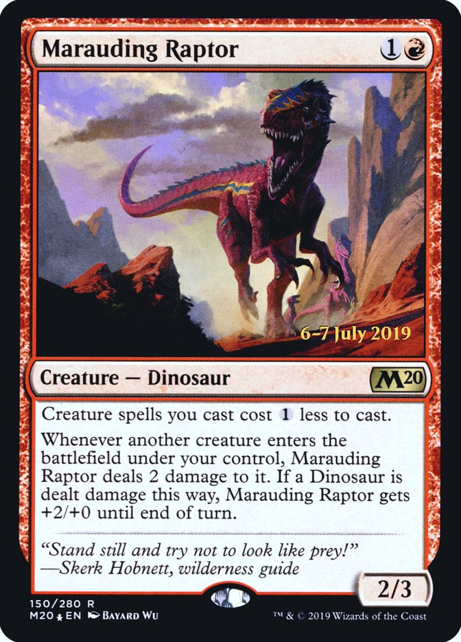 Marauding Raptor [Core Set 2020 Prerelease Promos] | Boutique FDB TCG