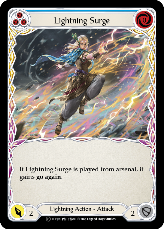 Lightning Surge (Blue) [U-ELE191] (Tales of Aria Unlimited)  Unlimited Rainbow Foil | Boutique FDB TCG