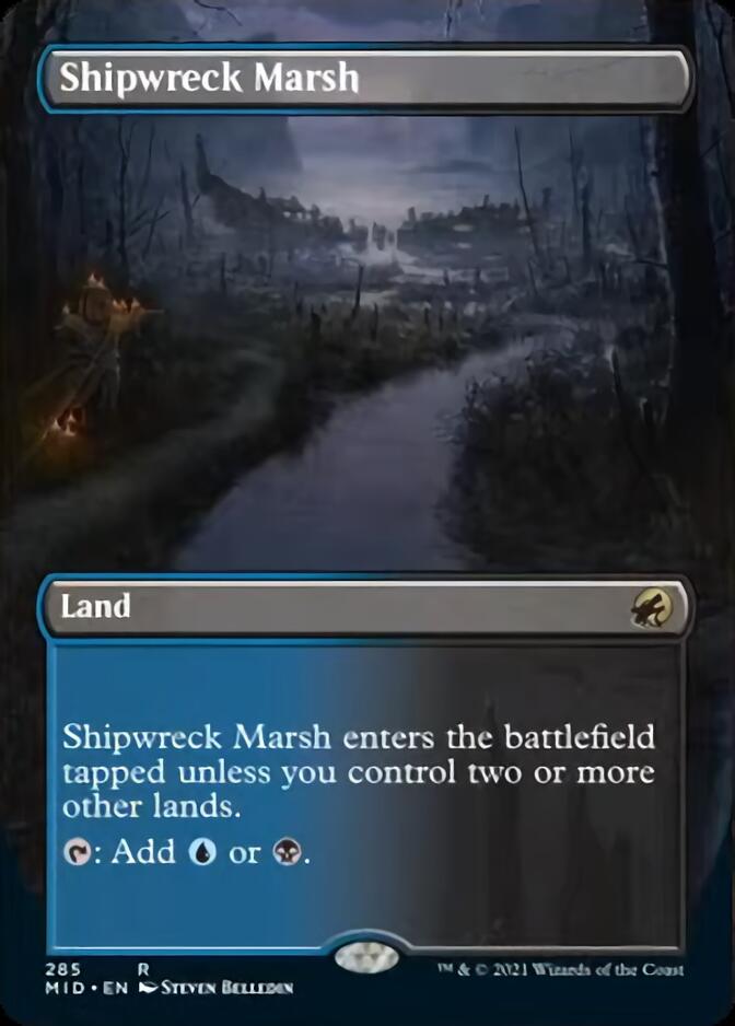 Shipwreck Marsh (Borderless Alternate Art) [Innistrad: Midnight Hunt] | Boutique FDB TCG