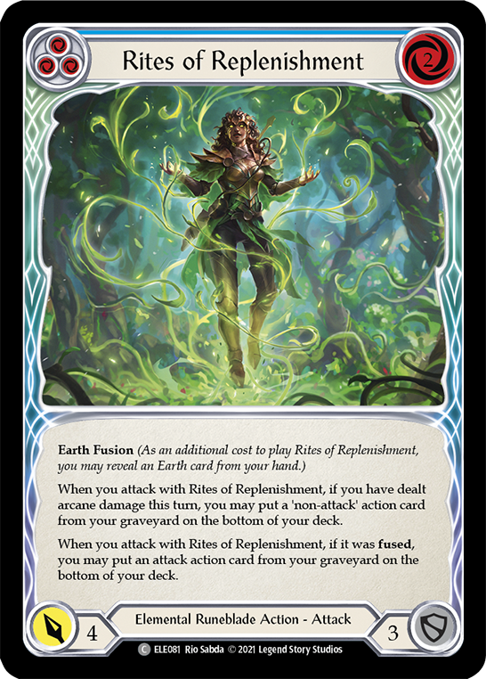 Rites of Replenishment (Blue) [ELE081] (Tales of Aria)  1st Edition Rainbow Foil | Boutique FDB TCG